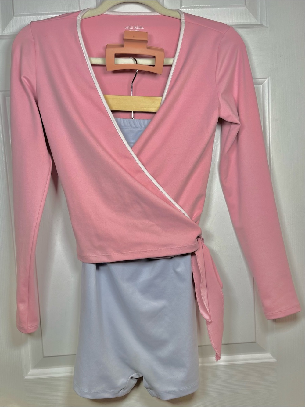 Wild Fable Pink Wrap-Front Long Sleeve Top with Side Tie 🌸